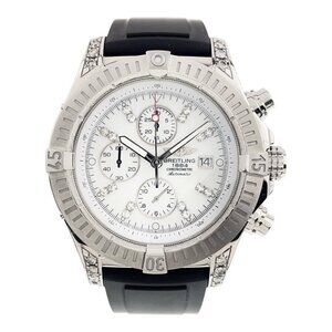 Breitling Super Avenger Steel MOP Dial Diamonds 48mm Automatic Mens Watch A13370